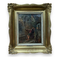 Tableau "Roméo et Juliette" signé FORTUNY