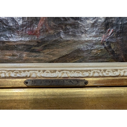 Tableau \"Roméo et Juliette\" signé FORTUNY