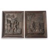 Paire de panneaux en bois sculpté
