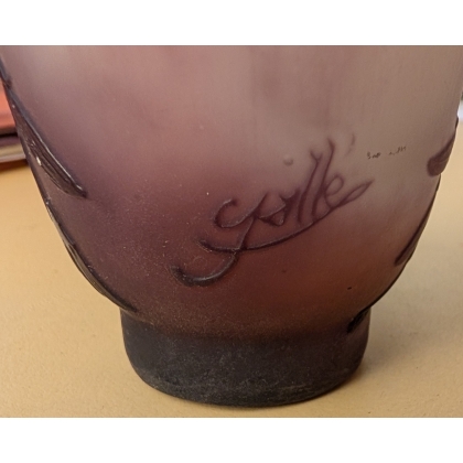 Vase bulbe Glycine signé GALLÉ