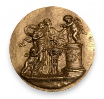Médaillon "sacrifice à l'Amour et Vestale"