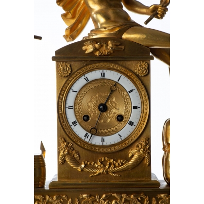 ‘Mercure’ clock in gilded bronze