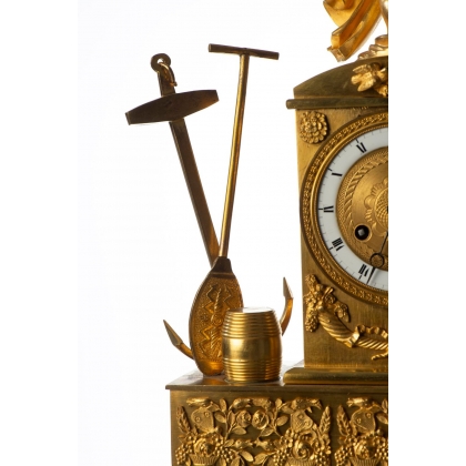 ‘Mercure’ clock in gilded bronze
