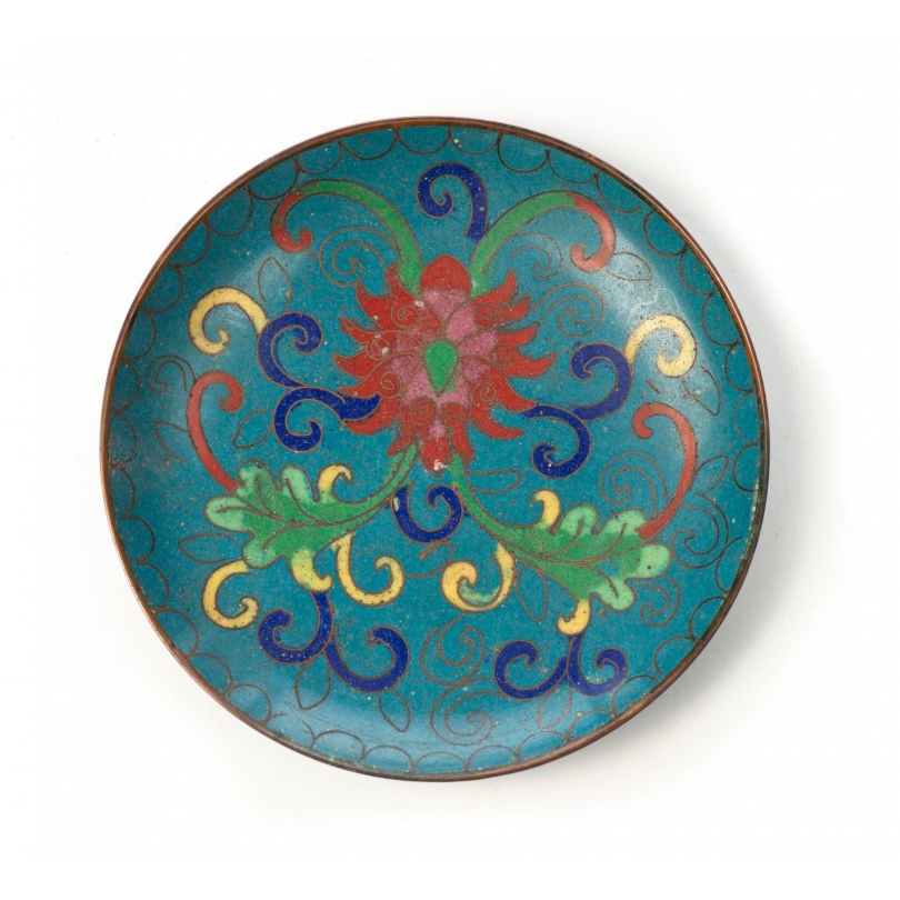 Coupelle en émail cloisonné Fleur