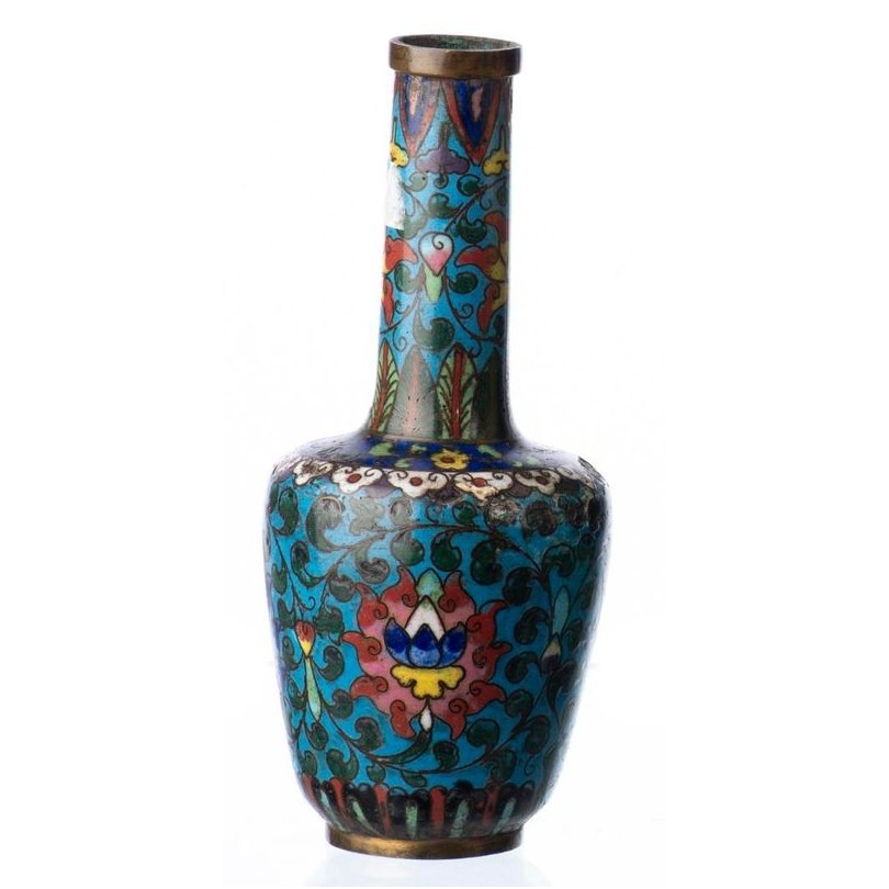Vase en émail cloisonné Fleurs