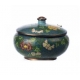Boite en émail cloisonné Fleurs, fond bleu