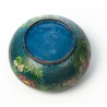 Cloisonné enamel box with flowers, blue background