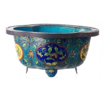 Jardinière en émail cloisonné Fleurs