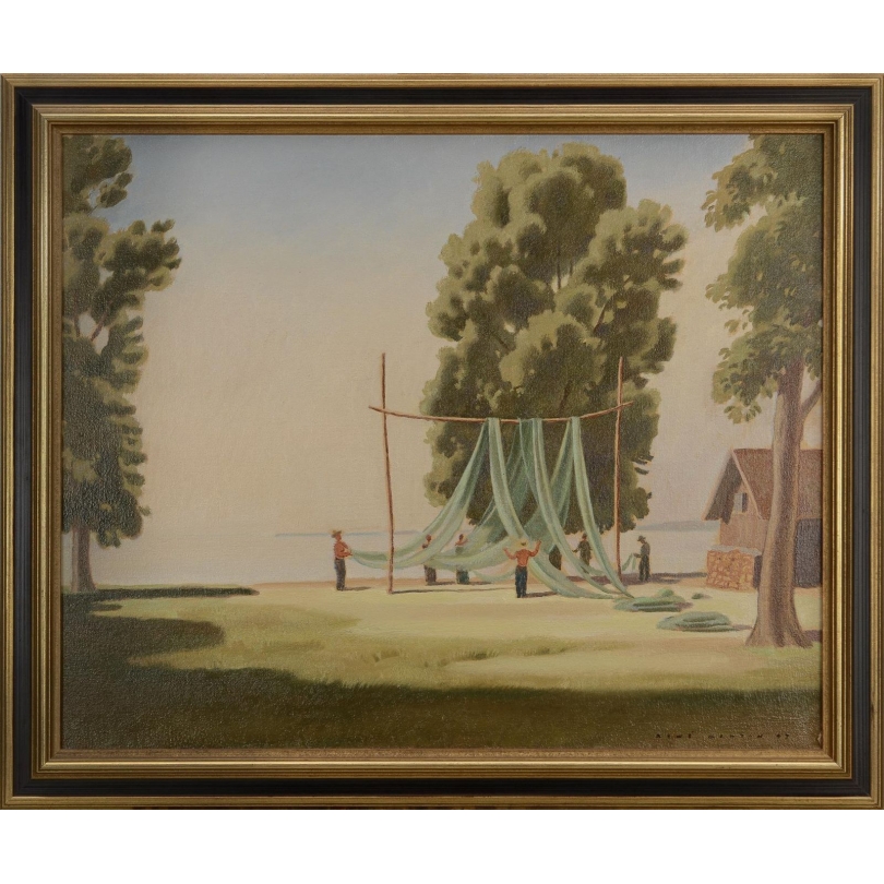 Tableau "Bord du lac", signé MARTIN 47