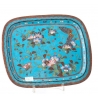 Vide-poche rectangulaire en émail cloisonné Fleurs