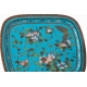 Vide-poche rectangulaire en émail cloisonné Fleurs