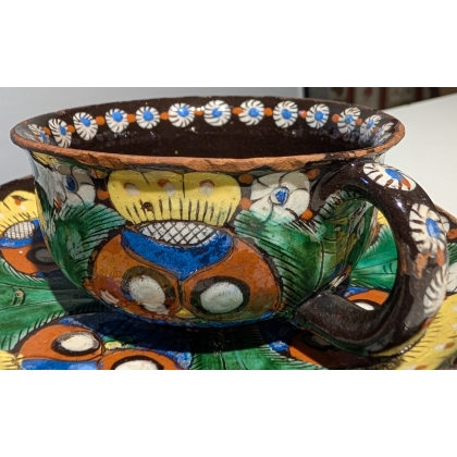 Tasse en faïence de Thoune aux Hiboux