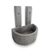 Fontaine demi-lune en granite avec double chêvre