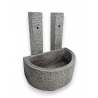 Fontaine demi-lune en granite avec double chêvre