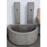Fontaine demi-lune en granite avec double chêvre