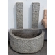 Fontaine demi-lune en granite avec double chêvre