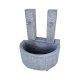 Fontaine demi-lune en granite avec double chêvre