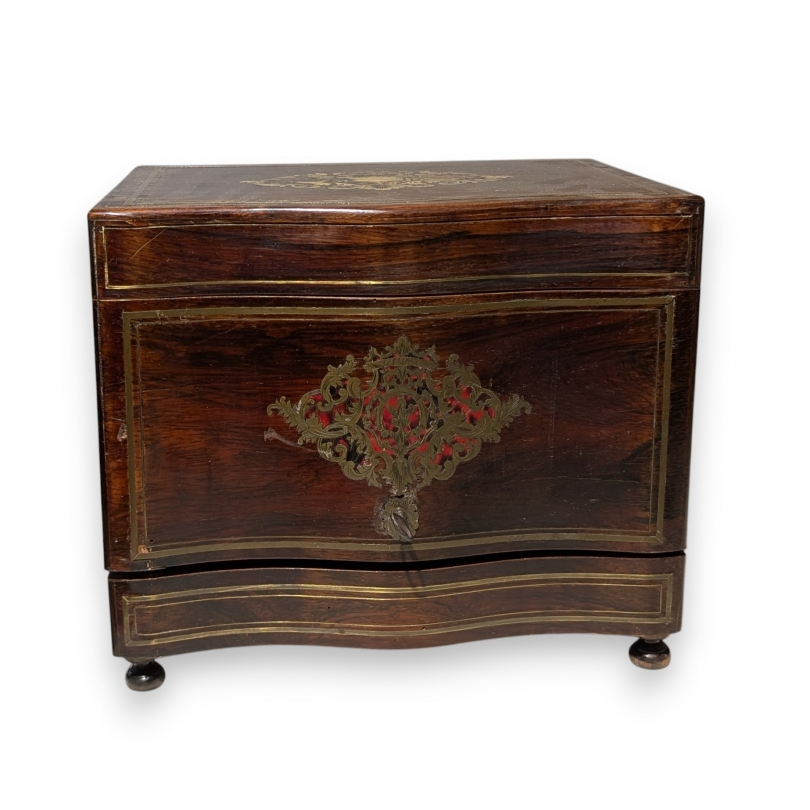 Liqueur cabinet with brass and tortoiseshell marquetry