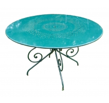 Table ronde Montmartre en fer forgé vert
