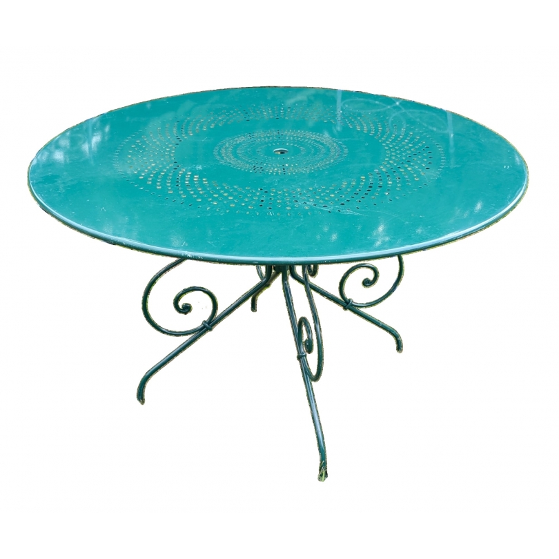 Table ronde Montmartre en fer forgé vert