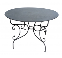 Table ronde en fer forgé noir
