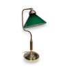Lampe de banquier en laiton et bois