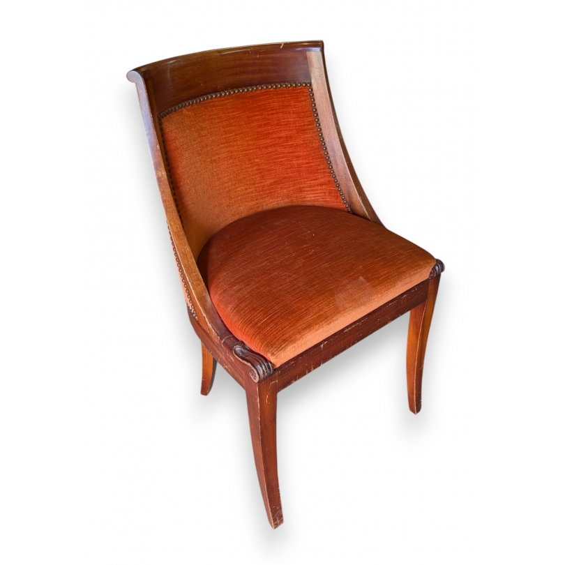 Chaise Empire Gondole, tissus orange