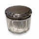 Boite ronde en cristal, couvercle en argent 830S