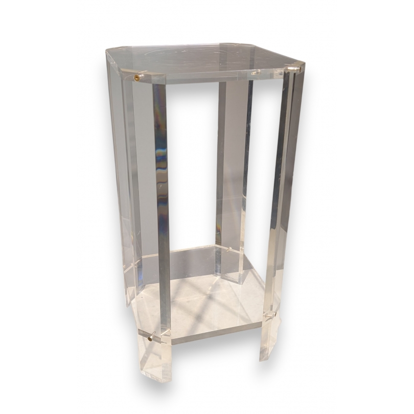Sellette carrée en plexiglas par David LANGE