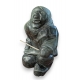 Statue Inuit pêcheur accroupi