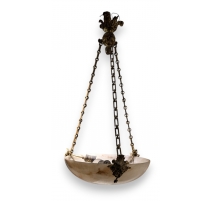 Suspension Napoléon III en albâtre et bronze doré