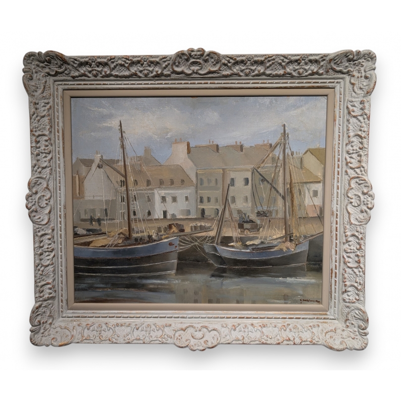 Tableau \"Honfleur\" signé L. WIDMER