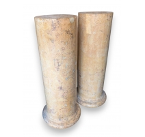 Paire de colonnes en scagliola