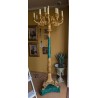 Paire de candelabres en bronze et malachite