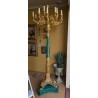 Paire de candelabres en bronze et malachite