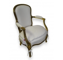 Fauteuil cabriolet style Louis XV laqué