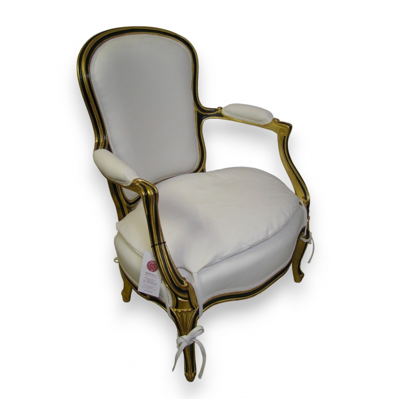 Fauteuil cabriolet style Louis XV laqué