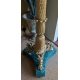 Paire de candelabres en bronze et malachite