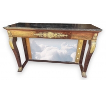 Paire de consoles au fond miroir en acajou