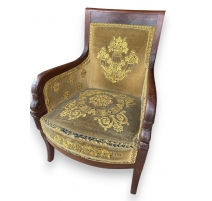 Paire de bergères dauphin en acajou