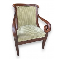 Suite de 4 fauteuils à crosse en acajou