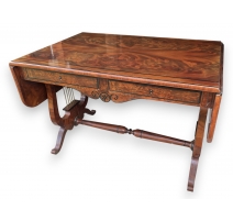 Table lyre à abattants en acajou