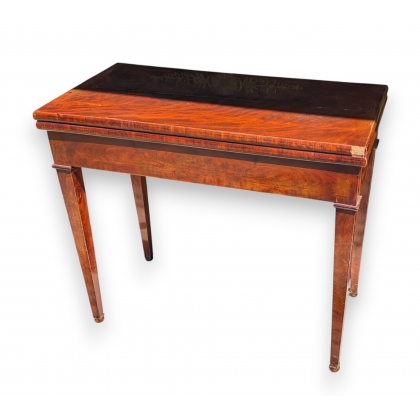 Table à jeux rectangulaire Directoire en acajou