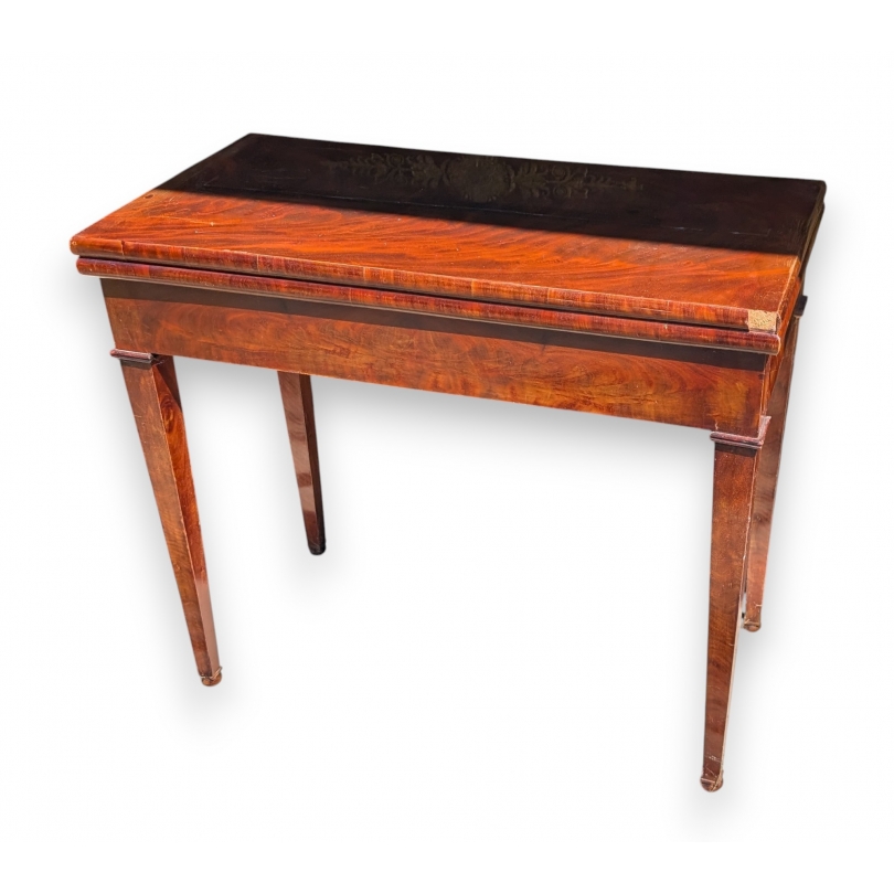 Table à jeux rectangulaire Directoire en acajou