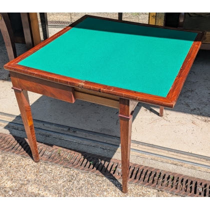 Table à jeux rectangulaire Directoire en acajou