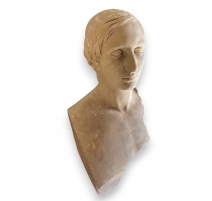 Buste "Anna Eynard" en plâtre signé L. DORCIÈRE