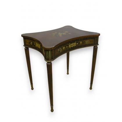  Table à 1 tiroir, décor peint sur  Moinat SA  - Antiquités décoration