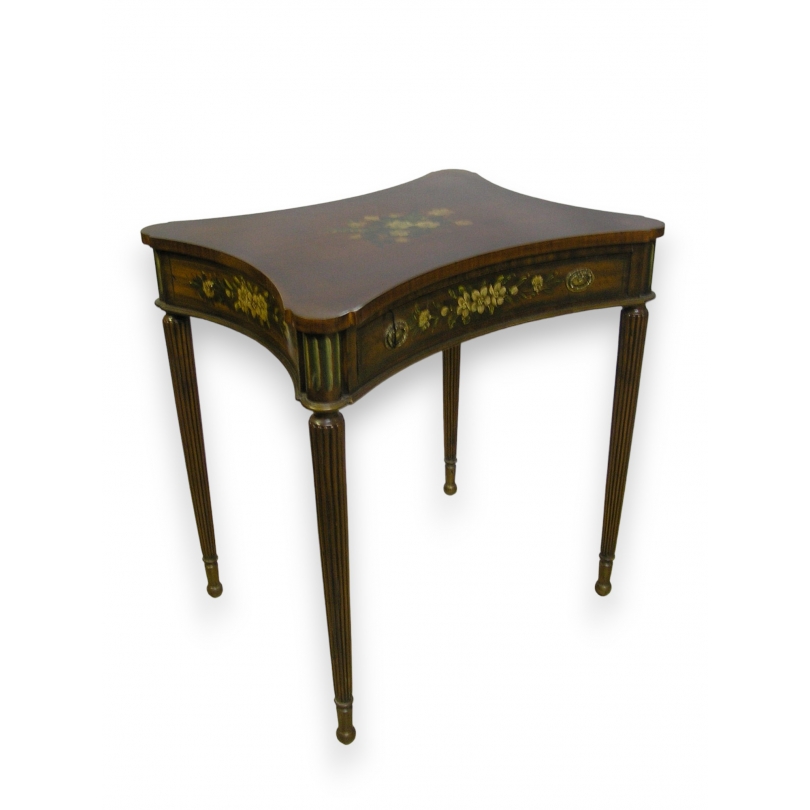  Table à 1 tiroir, décor peint sur  Moinat SA  - Antiquités décoration