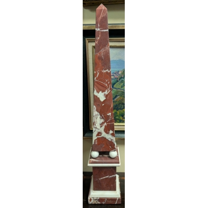Pair of red marble obelisks by  Moinat SA  - Antiques and home décor