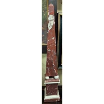 Pair of red marble obelisks by  Moinat SA  - Antiques and home décor